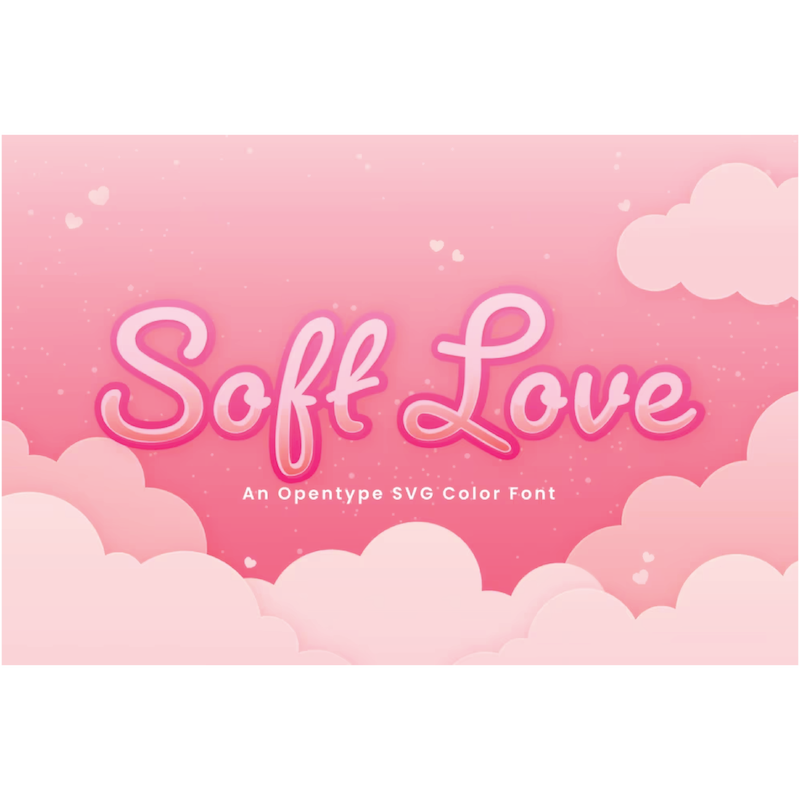 پرو تمپلیت فونت انگلیسی فونت رنگی soft love